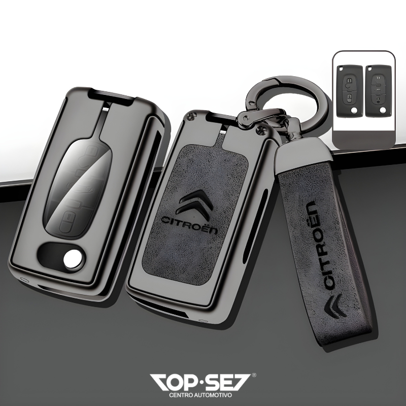Capa de Chave Metálica Universal TopSet Armor Series™ + Chaveiro Elegante (Chave compatível na foto)