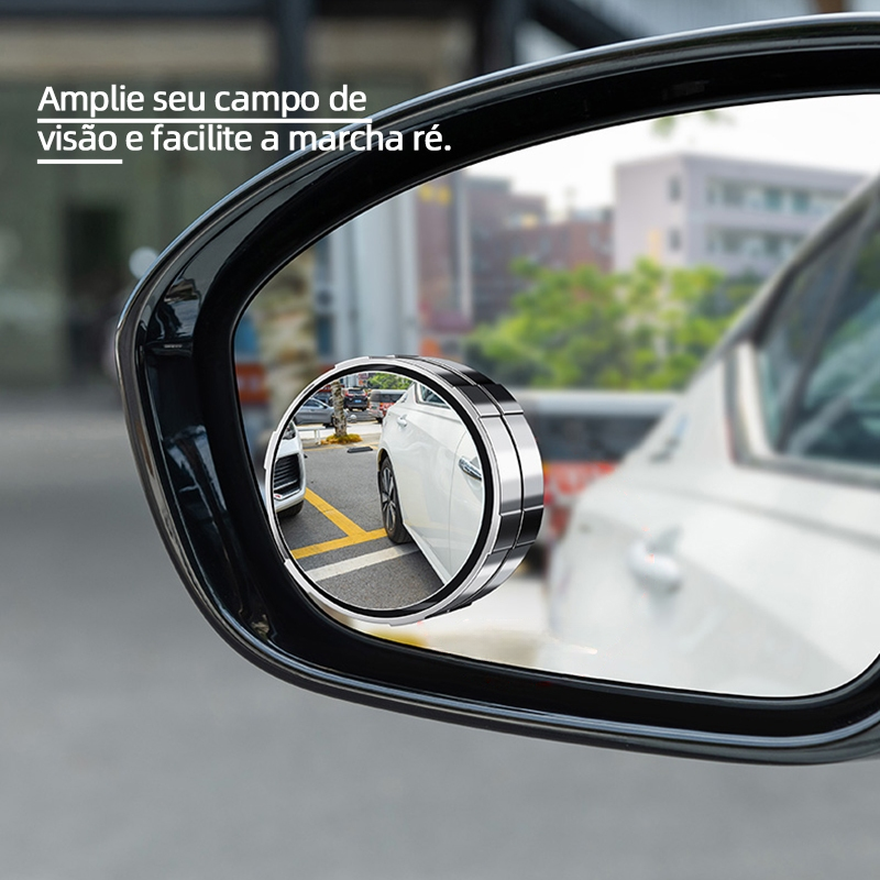 Mini Espelho Automotivo Anti-Ponto Cego 360° Mais Segurança e Visão Ampliada