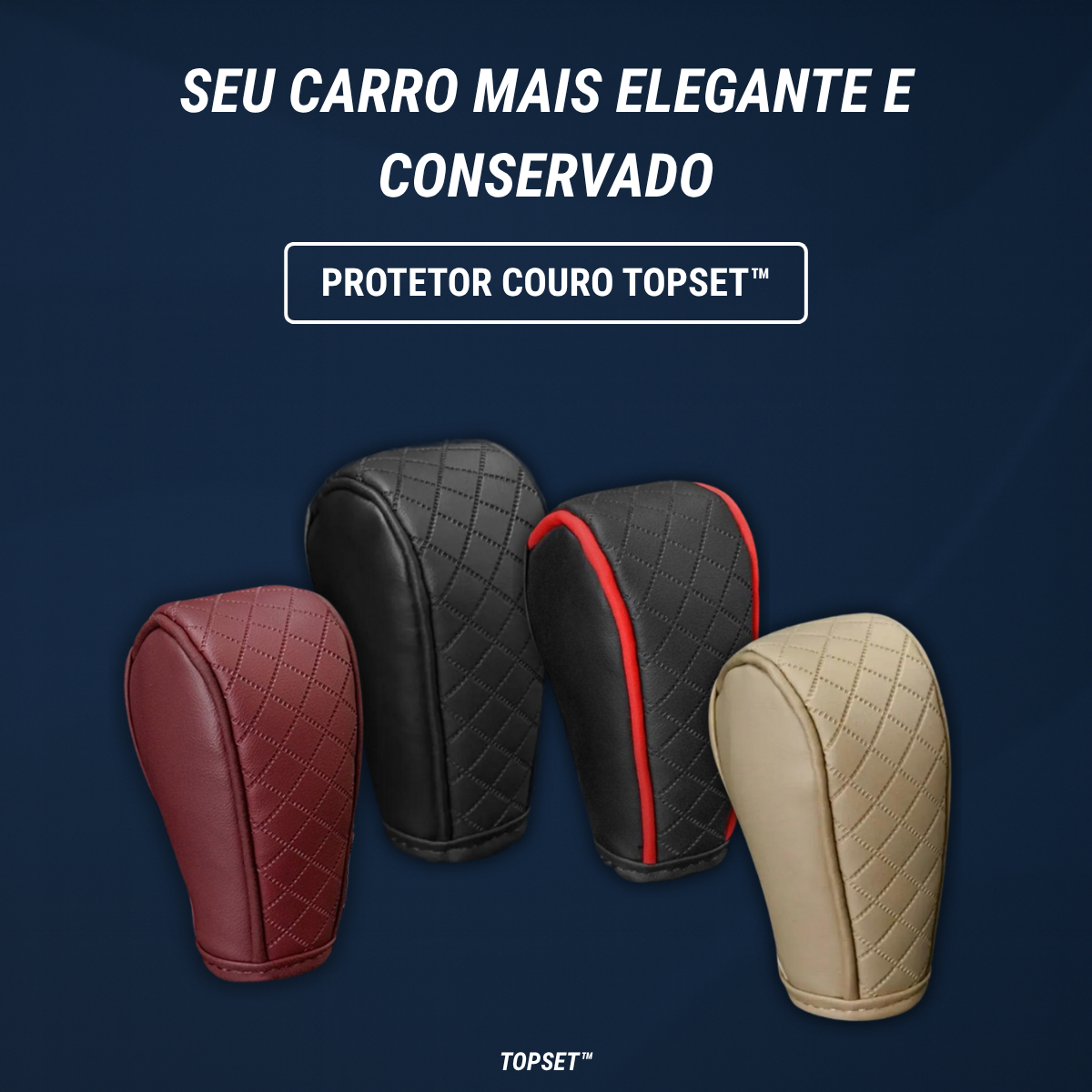 Capa De Couro para Manopla de Câmbio Antiderrapante