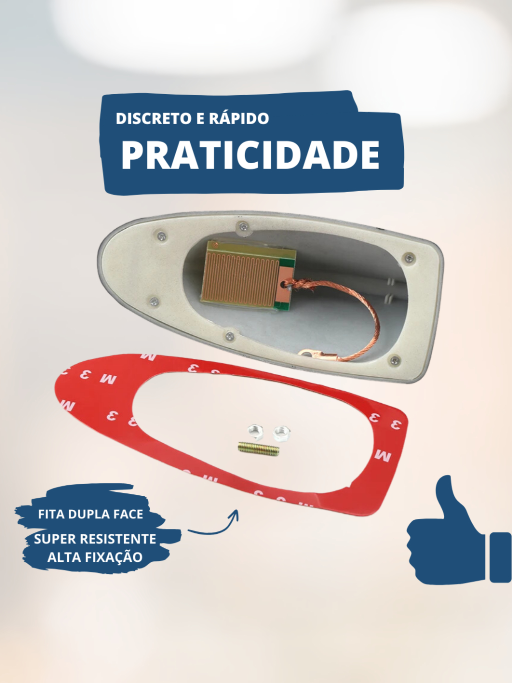 Antena Veículo Automotivo Shark Tipo Barbatana Tubarão Universal Esportiva Funcional Recepção Rádio Sinal AM FM Teto Carro Universal Cores Preto Branco Carbono Style Cinza Prata Vermelho Dourado Azul