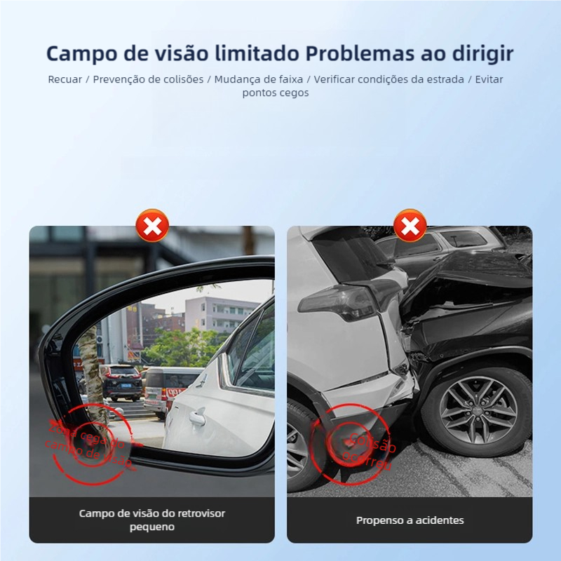 Espelho retrovisor do carro infinito pequeno espelho redondo 360 graus invertendo espelho de ponto cego