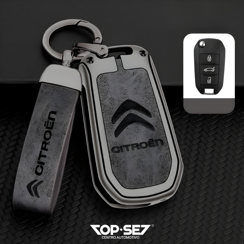 Capa de Chave Metálica Universal TopSet Armor Series™ + Chaveiro Elegante (Chave compatível na foto)