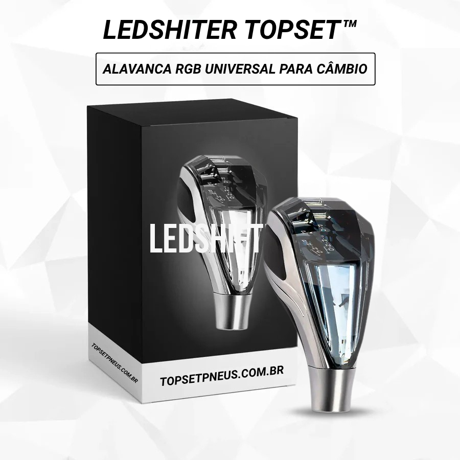 Ledshifter TopSet™ Manopla de Marcha de Cristal com Luz LED para Carros Automáticos Estilo Premium e Fácil Instalação