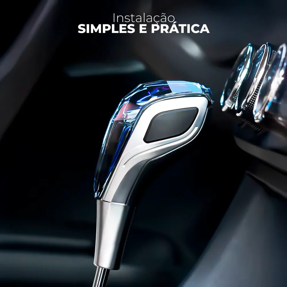 Ledshifter TopSet™ Manopla de Marcha de Cristal com Luz LED para Carros Automáticos Estilo Premium e Fácil Instalação
