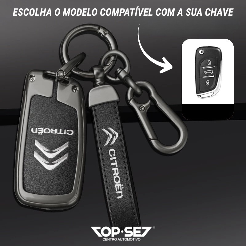 Capa de Chave Metálica Universal TopSet Armor Series™ + Chaveiro Elegante (Chave compatível na foto)