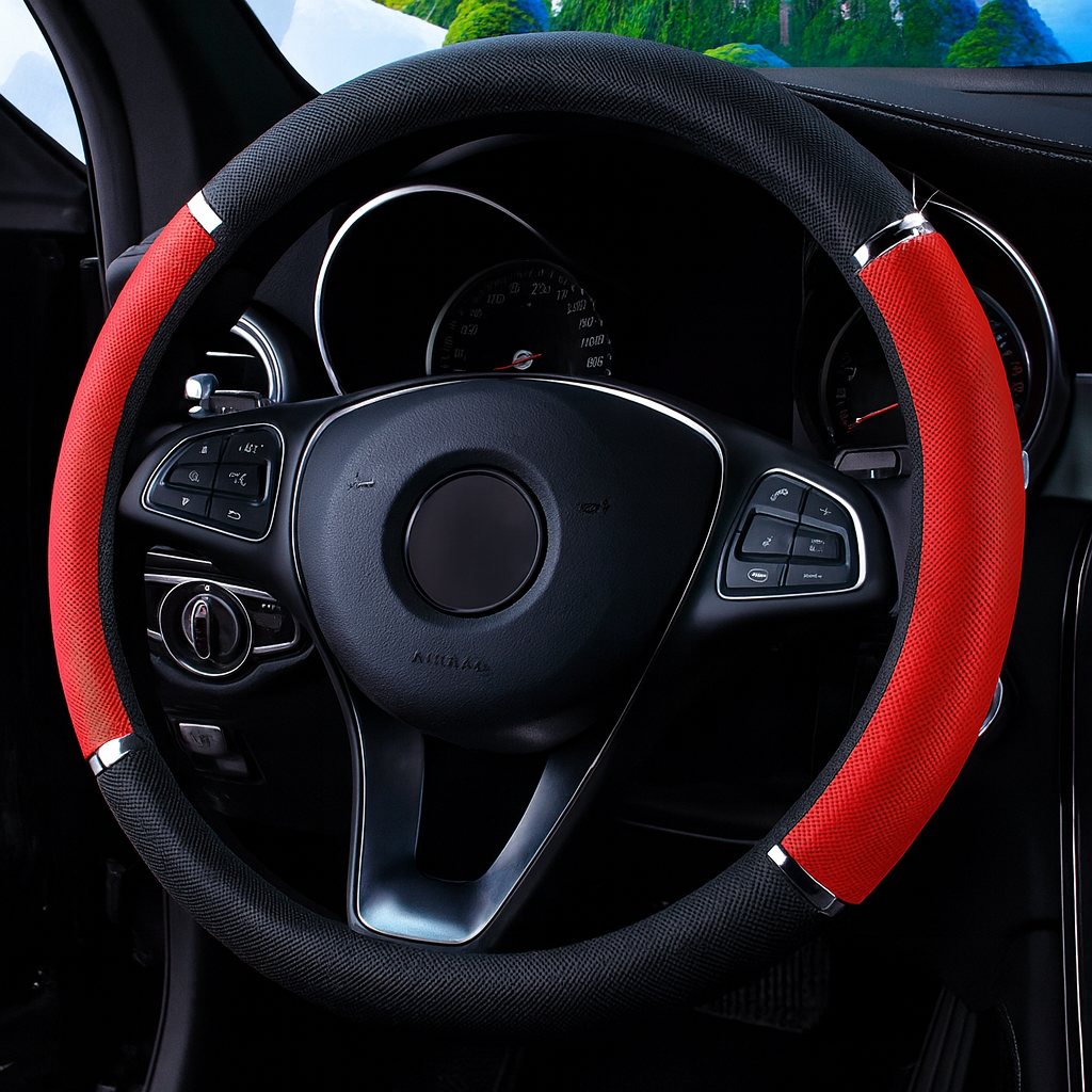 Capa de Volante Couro PU Conforto, Estilo e Proteção 4 Cores