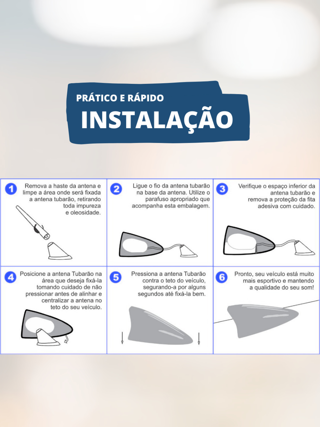 Antena Veículo Automotivo Shark Tipo Barbatana Tubarão Universal Esportiva Funcional Recepção Rádio Sinal AM FM Teto Carro Universal Cores Preto Branco Carbono Style Cinza Prata Vermelho Dourado Azul