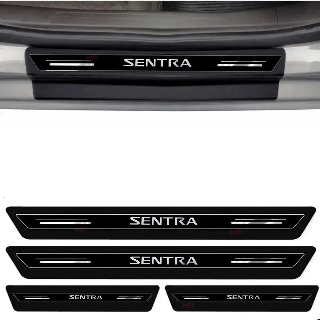 Soleira Nissan Sentra Resinada Proteção Porta Kit 4 Portas com Acabamento Premium