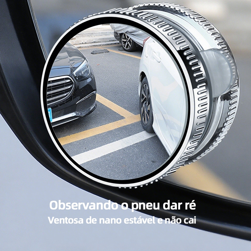 Espelho retrovisor do carro infinito pequeno espelho redondo 360 graus invertendo espelho de ponto cego